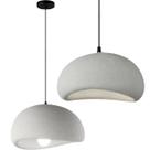 Lustre Pendente Luminária Japonesa Wabi-Sabi Orgânico Cogumelo Concreto Gimpo LTJ30-CINZA-A