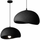 Lustre Pendente Luminária Japonesa Wabi-Sabi Orgânico Cogumelo Concreto Gimpo LTJ30-PRETO-A