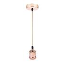 Lustre Pendente Luminaria Vintage Metal Rose