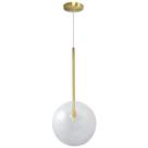 Lustre Pendente Lux Dourado Globo Vidro Cristal 25Cm + Led Lustre Pendente Lux Dourado Globo Vidro Cristal 25Cm + Led