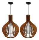 Lustre Pendente Madeira Balao Tabaco Pmb