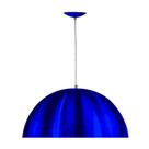 Lustre Pendente Meia Lua 30cm De Alumínio Azul