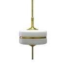 Lustre Pendente Metal Dourado Cupula Branca Cristal