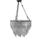 Lustre Pendente Metal Dourado Vidro Formato Folhas