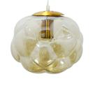 Lustre Pendente Metal Redondo Relevos Cristal Âmbar Lustre Pendente Metal Redondo Relevos Cristal Âmbar