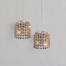 Lustre Pendente Milano Cristal Redondo 2 Lâmpadas G9 Bronzearte