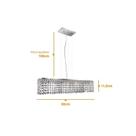 Lustre Pendente Milano Cristal RT 60x11,5xh11mm 4 Luzes G9