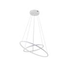 Lustre Pendente Moderno Anéis 60cm Led 45w 2 Arcos Branco Para Sala de Estar Mesa de Jantar Equipe Led