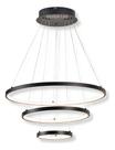 Lustre Pendente Moderno Anéis Led 3 Arcos 60cm Preto Cor da estrutura:Preto