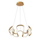 Lustre Pendente Moderno Curvas LED 50W Dourado 4000K 55cm Bivolt