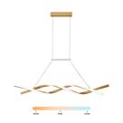 Lustre Pendente Moderno LED 30W Onda Dupla Dourado Multicor Bivolt Lustre Pendente Moderno LED 30W Onda Dupla Dourado Multicor Bivolt