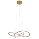 Lustre Pendente Moderno New Infinity LED 40W Dourado 4000K Bivolt