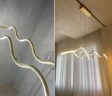 Lustre Pendente Moderno Nórdico Ondulado Dourado