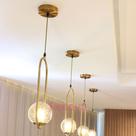 Lustre Pendente Moderno Retrô Dourado INL78