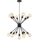 Lustre Pendente Moderno Sputnik Industrial Retrô Preto INL55