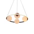 Lustre Pendente Nordecor Hoop Uno 2308 Preto / Cobre E27 Led Bivolt