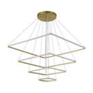 Lustre Pendente Nordecor Inverse Quadrado 2171-1 com 5 metros Dourado Led Bivolt