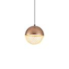 Lustre Pendente Nordecor Rezi 2932 18cm Cobre / Dourado Brilho Led Bivolt