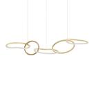 Lustre Pendente Nordecor Zena 2597 Ouro Champagne Led Bivolt