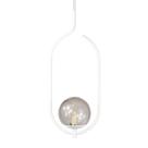 Lustre Pendente ON CLIP - BRANCO com globo de vidro fumê