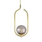 Lustre Pendente ON CLIP - OURO com globo de vidro fumê
