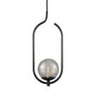 Lustre Pendente ON CLIP - PRETO com globo de vidro fumê