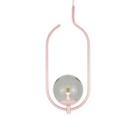 Lustre Pendente ON CLIP - ROSÉ com globo de vidro Fumê