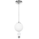 Lustre Pendente Orby Bolinha Escovado + Lampada 3000k