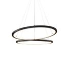 Lustre Pendente Orluce Tabat OR1749 com 2 Aros 50/40cm Preto Led Bivolt