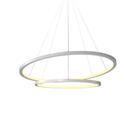 Lustre Pendente Orluce Tabat OR1788 com 2 Aros 60/40cm Branco Led Bivolt