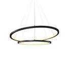 Lustre Pendente Orluce Tabat OR1789 com 2 Aros 60/40cm Preto Led Bivolt