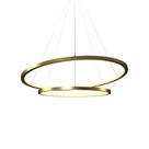 Lustre Pendente Orluce Tabat Or1790 Com 2 Aros 60-40cm Dourado Led Bivolt