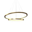 Lustre Pendente Orluce Tabat OR1790 com 2 Aros 60/40cm Dourado Led Bivolt