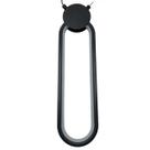 Lustre Pendente Oval Led Moderno - Preto