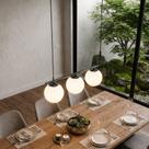 Lustre Pendente para Sala 60cm 3 Lamp Globo Petit Poa Cromo Lustre Pendente para Sala 60cm 3 Lamp Globo Petit Poa Cromo