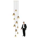 Lustre Pendente Para Sala Pé direito Alto Duplo Flora Marfim