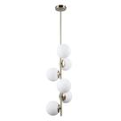 Lustre Pendente Petit Poa Dourado e Branco 118x31cm Bella Lustre Pendente Petit Poa Dourado e Branco 118x31cm Bella