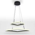 Lustre pendente quadrado 2 arcos preto