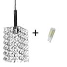 Lustre Pendente Quadrado Clearcast Cristal Leg + Lâmp 6000