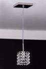 Lustre Pendente Quadrado Cromado Cristal Transparente 449