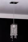 Lustre Pendente Quadrado Cromado Cristal Transparente 450