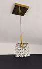 Lustre Pendente Quadrado Dourado Cristal Transparente 449