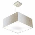 Lustre Pendente Quadrado Md-4006 Cúpula em Tecido 21/50x50cm Linho Bege - Bivolt