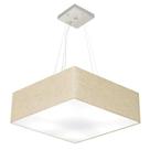 Lustre Pendente Quadrado Md-4032 Cúpula em Tecido 15/50x50cm Rustico Bege - Bivolt Lustre Pendente Quadrado Md-4032 Cúpula em Tecido 15/50x50cm Rustico Bege - Bivolt