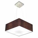 Lustre Pendente Quadrado Md-4196 Cúpula em Tecido 15/45x45cm Café - Bivolt Lustre Pendente Quadrado Md-4196 Cúpula em Tecido 15/45x45cm Café - Bivolt