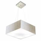 Lustre Pendente Quadrado Md-4196 Cúpula em Tecido 15/45x45cm Linho Bege - Bivolt Lustre Pendente Quadrado Md-4196 Cúpula em Tecido 15/45x45cm Linho Bege - Bivolt