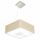 Lustre Pendente Quadrado Md-4196 Cúpula em Tecido 15/45x45cm Rustico Bege - Bivolt Lustre Pendente Quadrado Md-4196 Cúpula em Tecido 15/45x45cm Rustico Bege - Bivolt