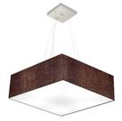 Lustre Pendente Quadrado Md-4198 Cúpula em Tecido 15/60x60cm Café - Bivolt Lustre Pendente Quadrado Md-4198 Cúpula em Tecido 15/60x60cm Café - Bivolt