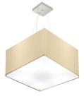 Lustre Pendente Quadrado Md-4199 Cúpula em Tecido 30/60x60cm Algodão Crú - Bivolt