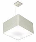 Lustre Pendente Quadrado Md-4199 Cúpula em Tecido 30/60x60cm Rustico Cinza - Bivolt